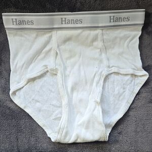 Hanes White Briefs with Soft Cotton Fabric and Elastic Waistband